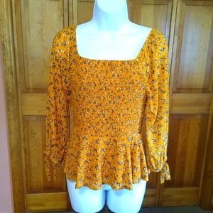 Women's peplum floral shirt